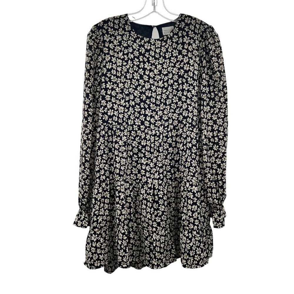 Dee Elly Women's Long Sleeve Floral Mini Dress A-Line Navy/Multi Size Small